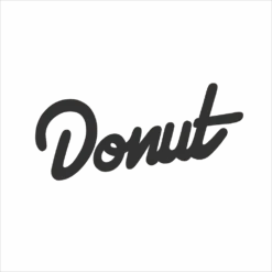 Donut Sticker - 6" - Black