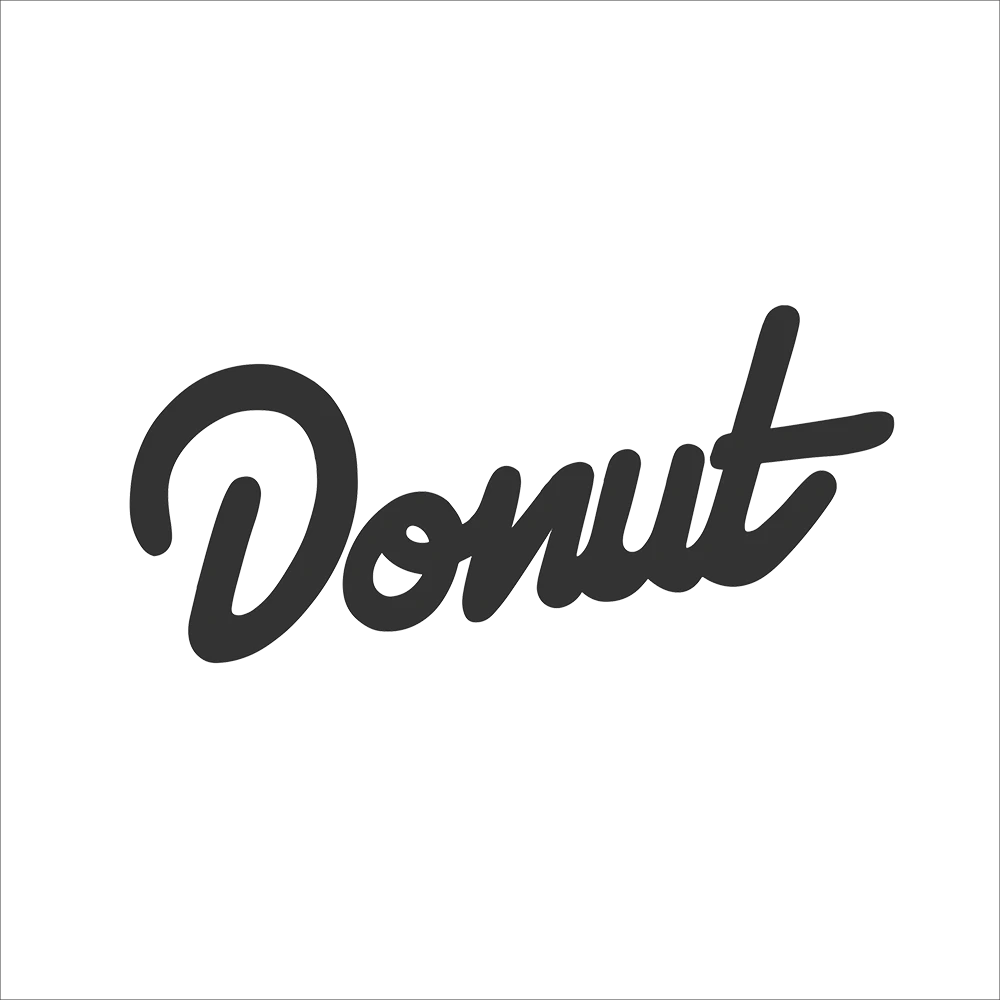 Donut Sticker - 6" - Black 3 Donut Sticker - 6" - Black